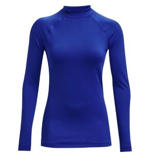 NEW Under Armour Cold Gear Mock Neck Long Sleeve Women's Large Royal Blue